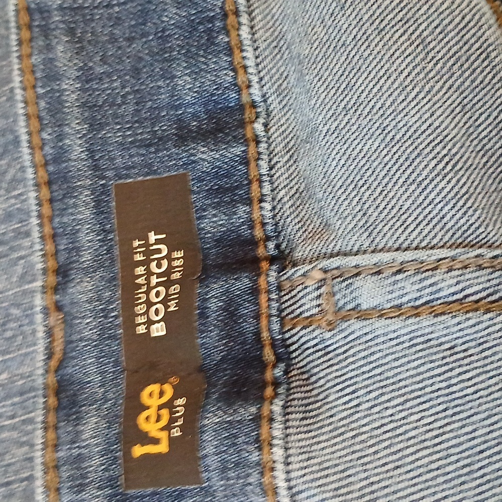 Lee Regular Bootcut Midrise Jeans Womens  16 Casual Mom Jeans  Blue Denim - Picture 3 of 5